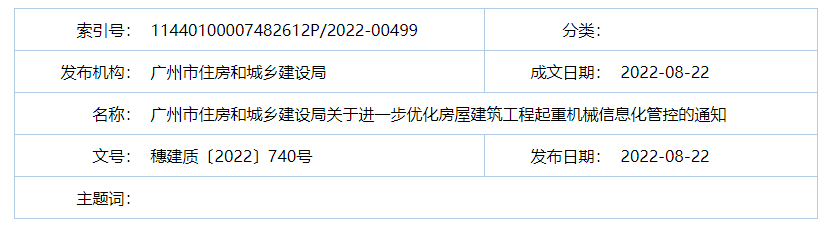 住建局：9月1日起，新开工房建工程塔式起重机设备，应安装配备安全监控系统！