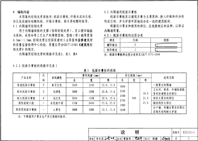 03j1111图集下载-03J111-1轻钢龙骨内隔墙图集下载pdf高清电子版