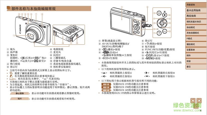 佳能ixus150说明书