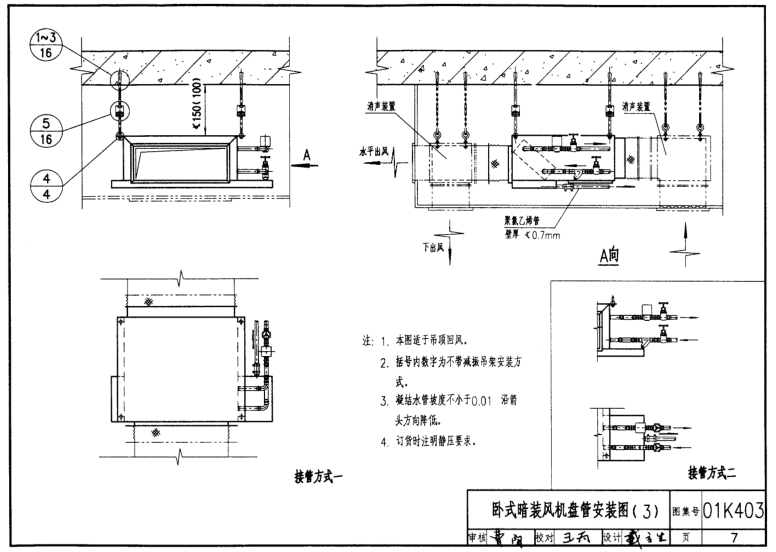 01K403风机盘管安装图集