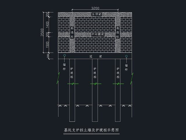 多种不同形式的基坑支护设计CAD图纸