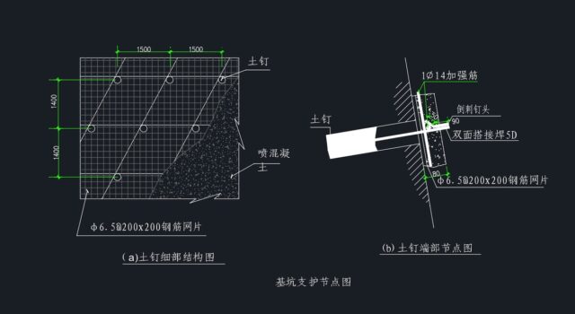 多种不同形式的基坑支护设计CAD图纸