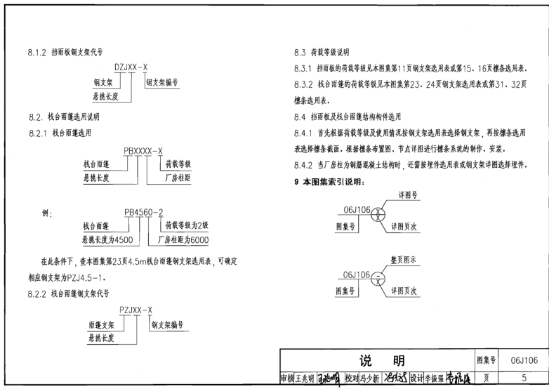 06j106图集免费下载-06J106挡雨板及栈台雨篷图集下载pdf高清电子版