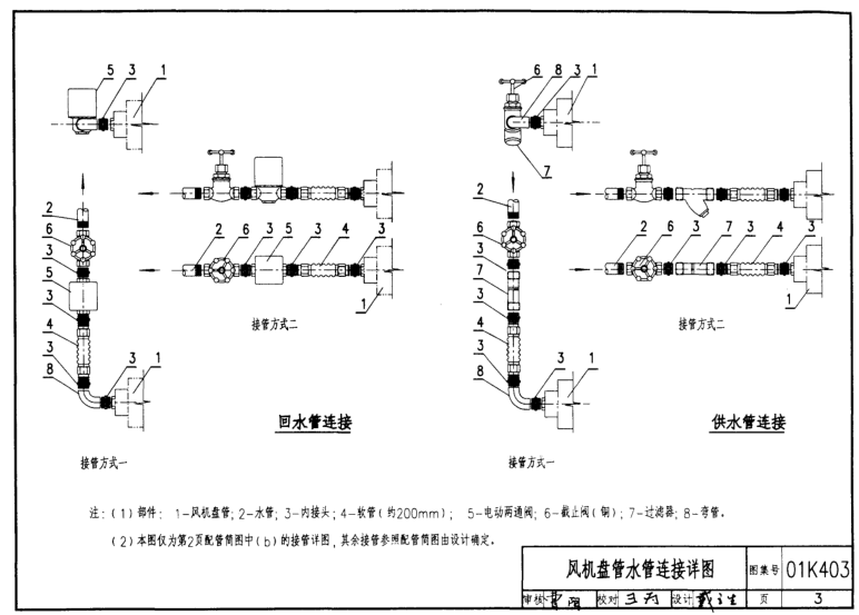 01K403风机盘管安装图集