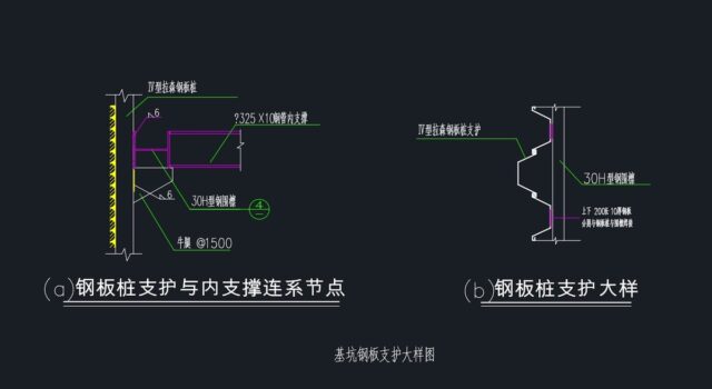 多种不同形式的基坑支护设计CAD图纸