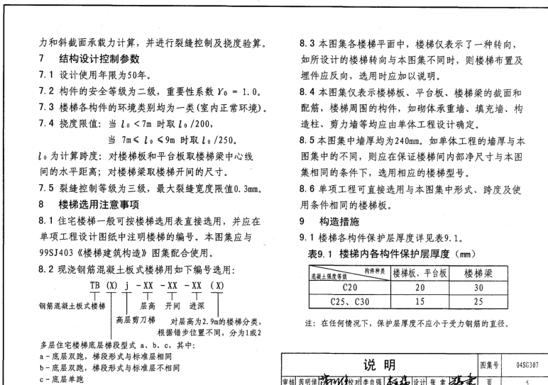 04sg307图集免费下载-04SG307现浇钢筋混凝土板式楼梯图集下载pdf高清电子版